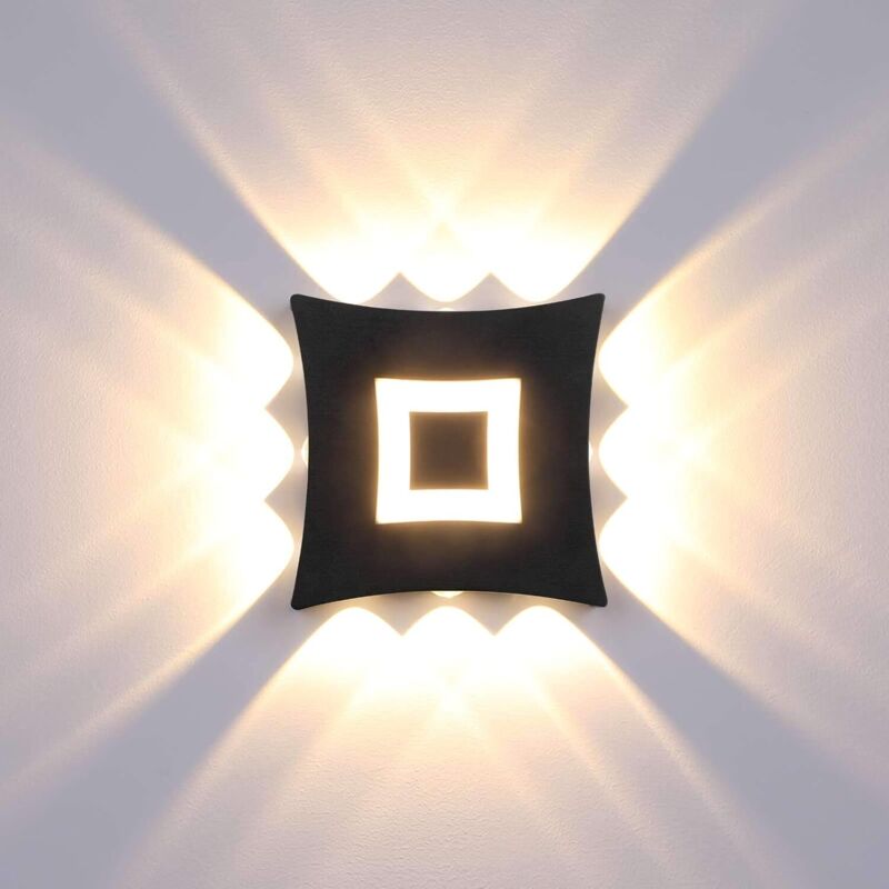 Aplique LED Aplique de pared interior exterior 18W Aplique de pared impermeable IP65 Iluminación de pared negra para baño Pasillo Habitación de los