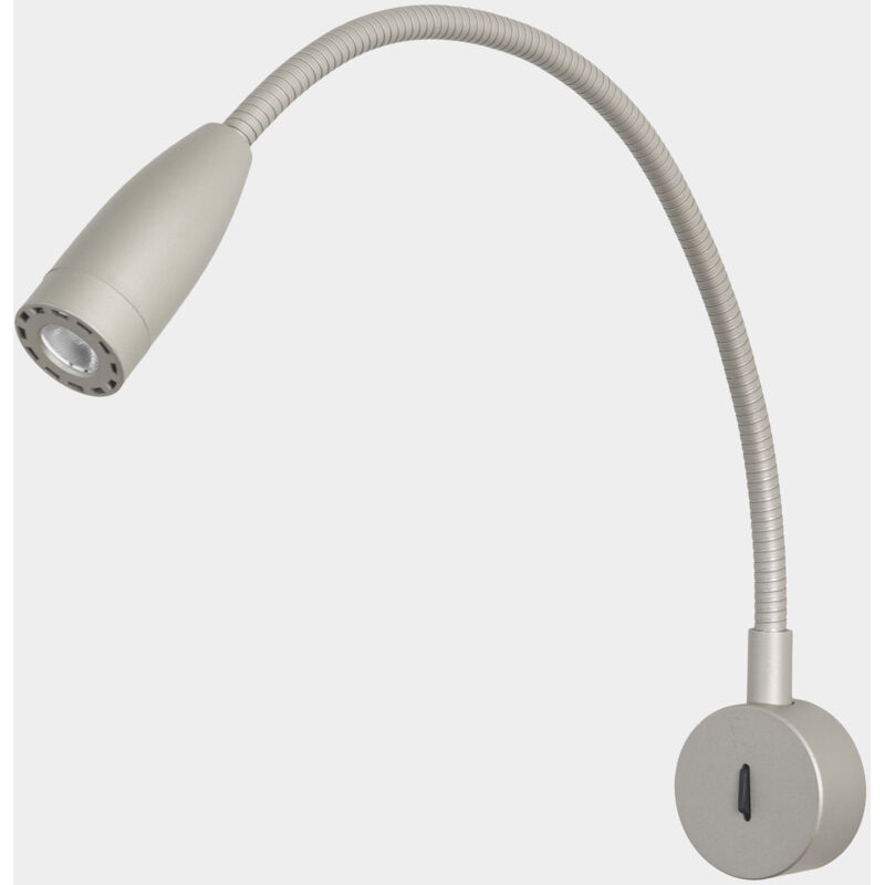 Leds C4 - Luz de lectura Bed Round led 3.5 Blanco cálido - 3000K on-off Gris 115lm