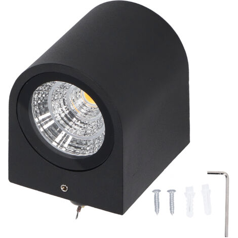 Aplique LED cilíndrico de pared de 5 W con carcasa de aluminio - Fácil instalación para pasillo, porche, entrada de vehículos, luz cálida de 3000 K