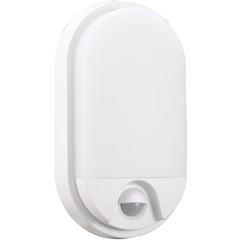main image of "Aplique de Pared LED Oval 15W Blanco con Sensor de Movimiento IP54"