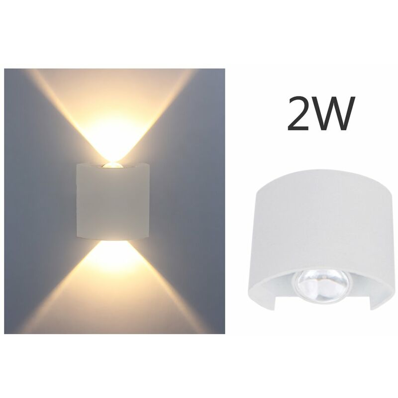 

Aplique LED de aluminio, aplique luminoso arriba y abajo,Blanco calido, 2W