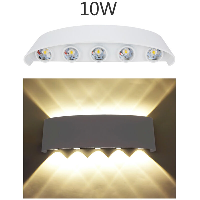 

Aplique LED de aluminio, aplique luminoso arriba y abajo,Blanco calido, 10W