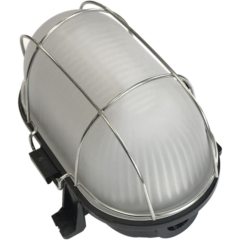 

Aplique Led de exterior oval negro con rejilla metálica 6W 4000°K IP44 (Fenoplástica 7000NLED)