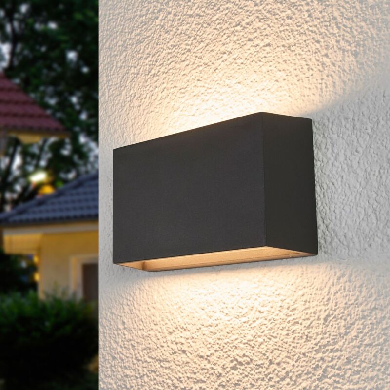 

Lindby - Aplique LED de exterior Selma angular, gris oscuro