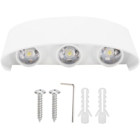 Aplique LED de pared 6x 6W Luz blanca Montaje en interior/exterior IP65 Material de aluminio AC85-265V