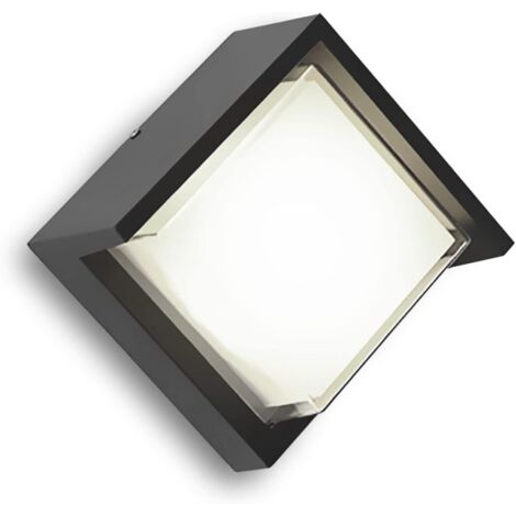 Aplique LED de pared para exterior de 18 W con carcasa de aluminio - Resistente al agua IP65 - Apto para uso en interiores y exteriores (4000 K)