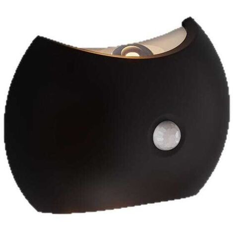 Aplique LED de pared para interiores, con iluminación superior e inferior, semicircular, de diseño moderno, ideal para hoteles y salones, color negro.