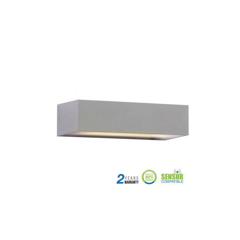 

Aplique LED de pared Serie Geometric Rectangular 9W 90° IP65 Gris Temperatura de color - 6400K Blanco frío