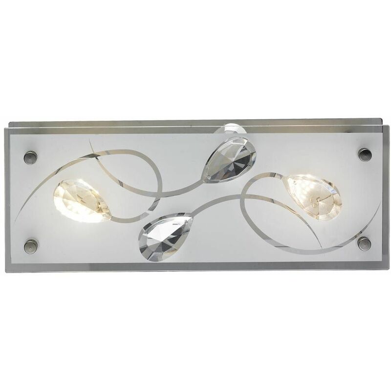 

Aplique de techo LED 10 vatios vidrio cromado satinado sala de estar 740002-2 ALEXA - Esto