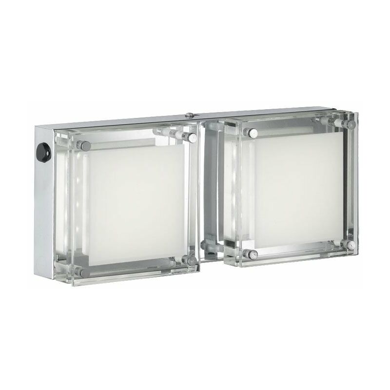 

Aplique LED blanco cálido vidrio transparente cromado 2 llamas JETTE 4701.02.01.0000 - Wofi