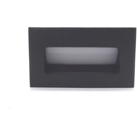 Aplique Led Exterior Empotrar Rectángulo Negro 3W 3000k IP54