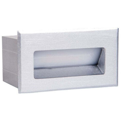 Aplique Led Exterior Empotrar Rectángulo Plata 3W 3000K Luz Cálida IP54