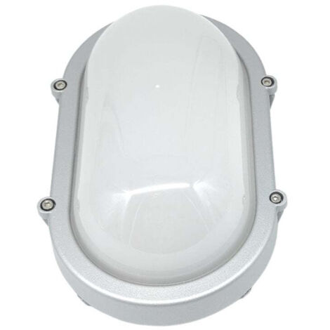Aplique Led Exterior Oval Plateado 12W 3000k IP65