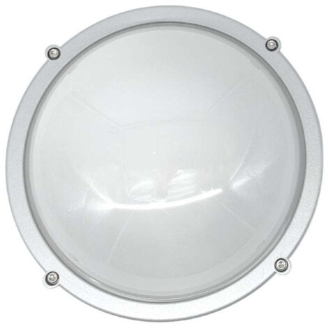 Aplique Led Exterior Redondo Plateado 12W 3000k IP65