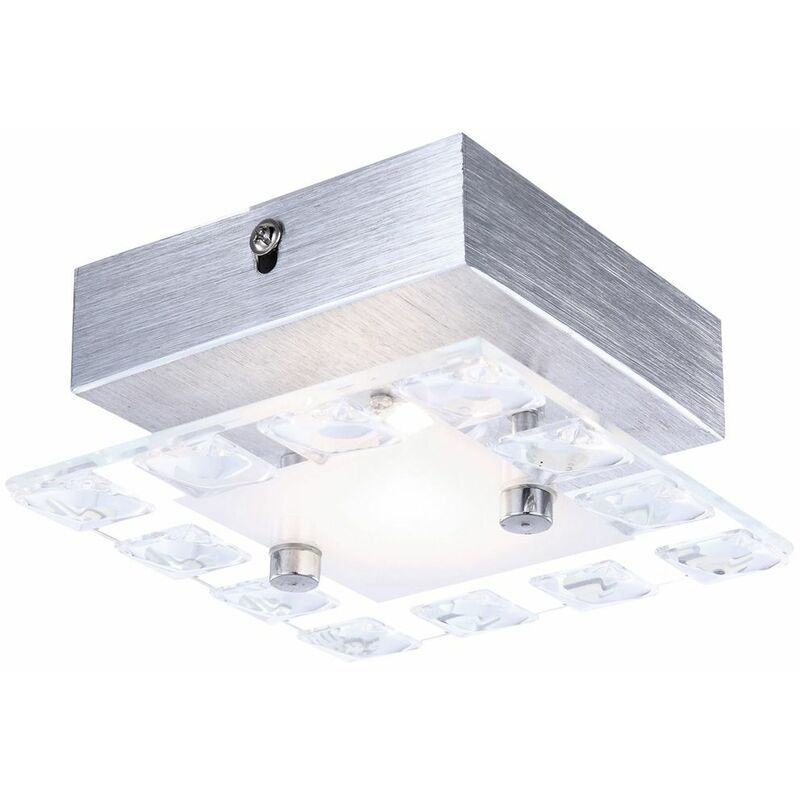 

Globo - Aplique LED Aplique de pared Vidrio Aluminio Óptica de cristal L 12 cm Salón dormitorio