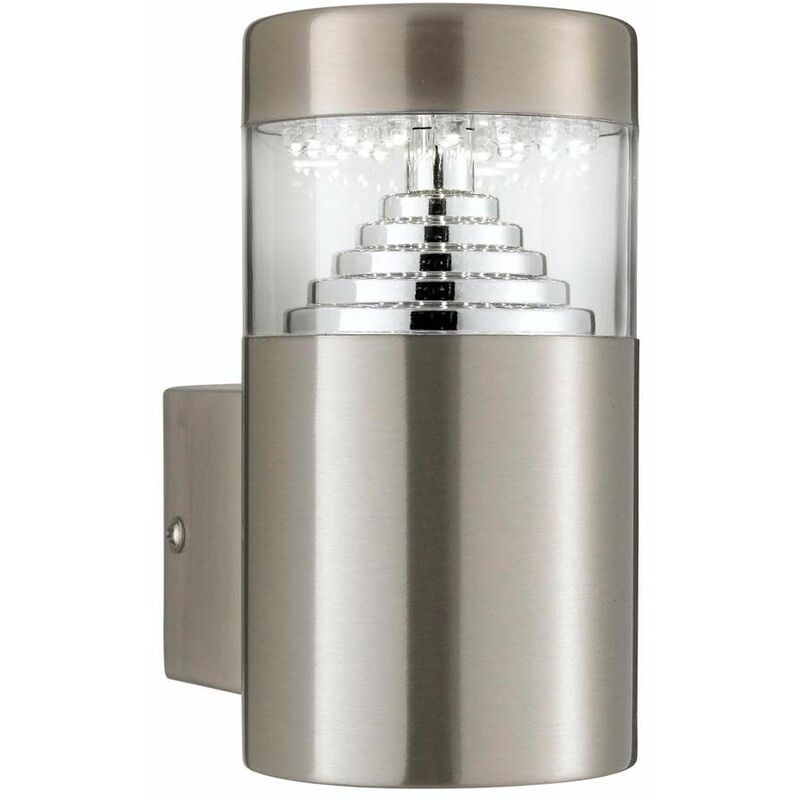 

Aplique LED Brooklyn de 1.8W para exteriores, placa trasera cuadrada de acero inoxidable 6500K transparente