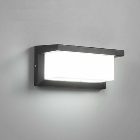 Aplique LED para exteriores Impermeable IP65 Iluminación de aluminio antracita Luz decorativa para terraza Jardín Patio Valla Camino de pared Terraza Villa Corredor - Blanco frío [Clase de eficiencia