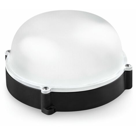 Aplique led redondo matel exterior IP65 negro 12W 2700K