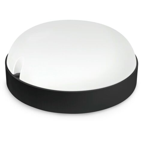 Aplique led redondo matel exterior IP65 negro 9W 6400K