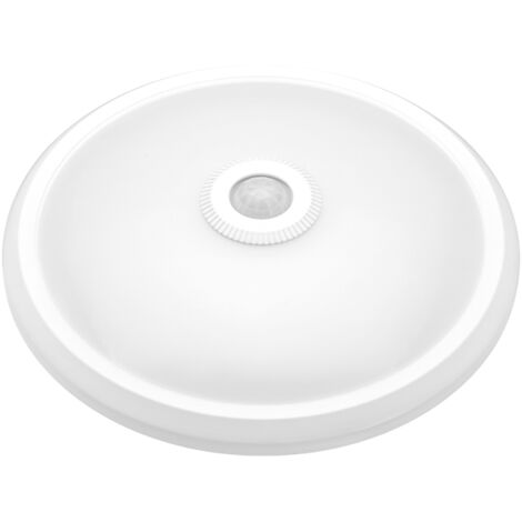 Aplique led redondo sensor ip20 matel emergencia 16w neutra