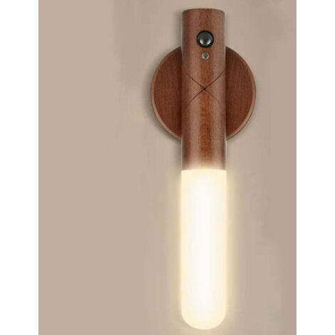 Aplique LED sin Cables 1W de Madera, con Sensor, Regulable en Tono e Intensidad y USB-C