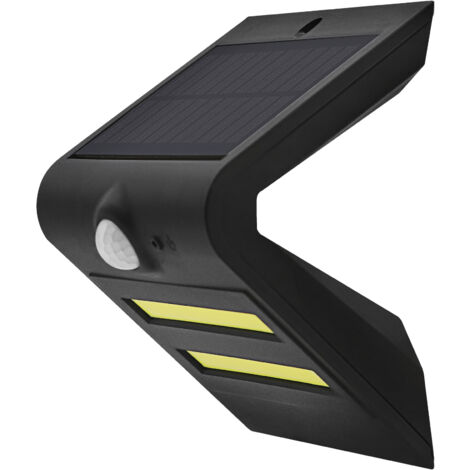 Aplique LED Solar COB con Sensor Guía Negro 7W Fría Matel