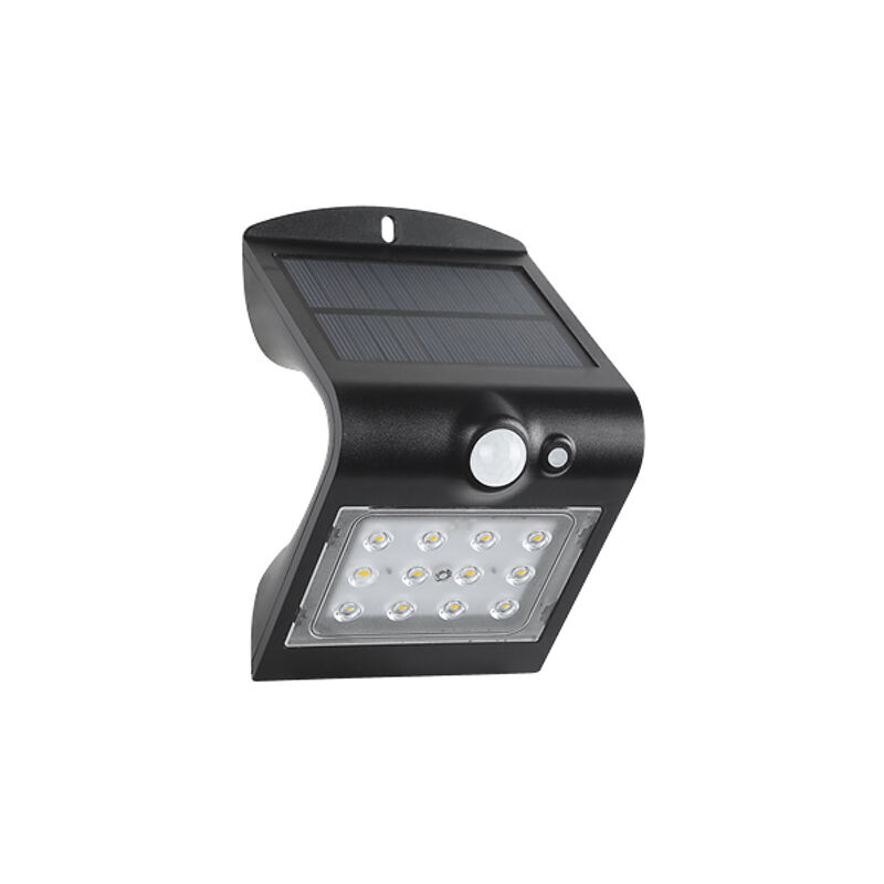 

Aplique solar Led negro recargable con sensor y doble luz 1,5W 220Lm (F-Bright 2075000-N)