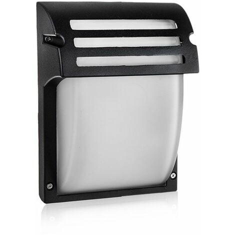 Aplique LED V-TAC, portalámparas E27 (máx. 60 W), cristal satinado negro, IP44