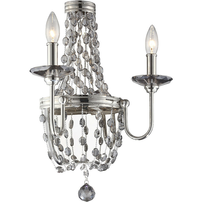 

Elstead - Lámpara de pared con vela de 2 luces, níquel pulido, E14