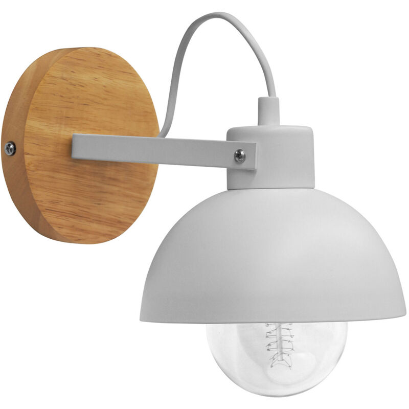 

Privatefloor - Aplique metal y madera Blanco Acero, Madera