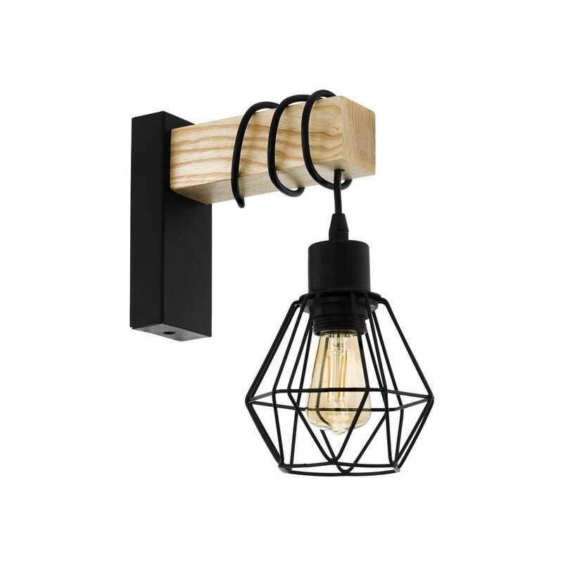 

Aplique metálico vintage Eglo con soporte de madera 220-240 V IP20 | hierro