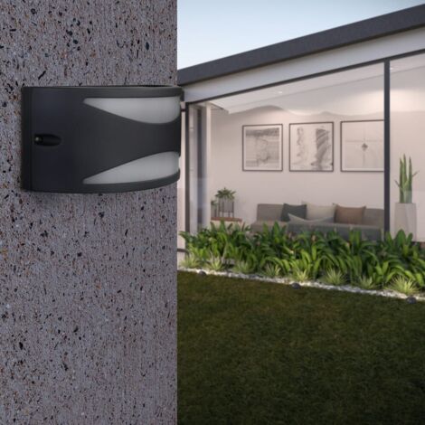 Aplique “Mint” E27 IP54 fabricado en policarbonato y aluminio fundido color gris antracita