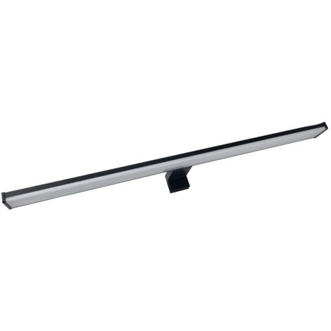 Aplique miroir LED noir 60cm, 12W, 4000 lm, IP44, 4000K, 3 types de fixation, bornier intégré, garantie 5 ans - Tibelec