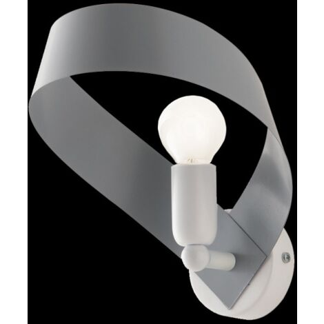 Aplique moderno de hierro gris blanco one light 26x h19 cm