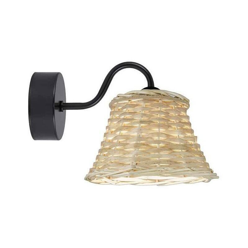 

Aplique negro con pantalla mimbre natural BIANCA 1 luz - AJP