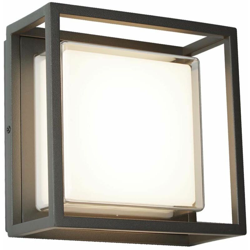 

Ohio lámpara de exterior Led difusor cuadrado soporte de pared empotrado blanco opal gris