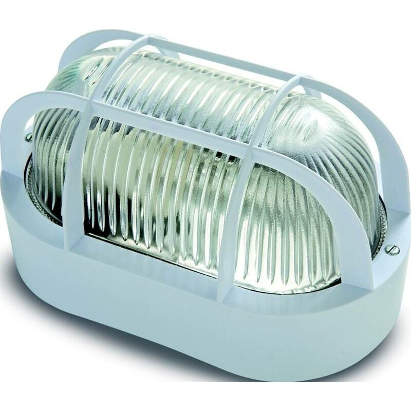 

Aplique oval con rejilla blanco 60W.