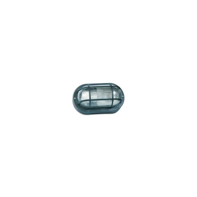 

Aplique oval con rejilla negro 60W.