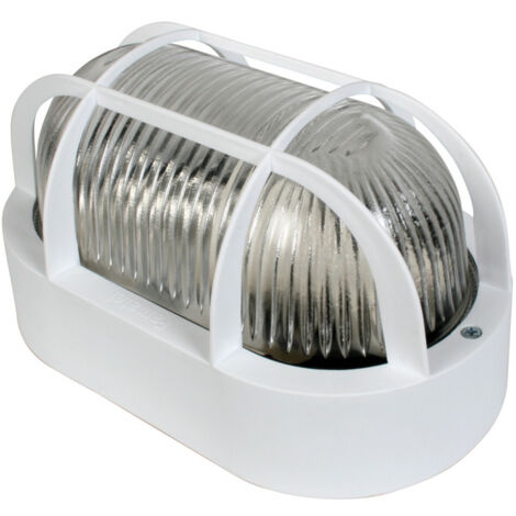 Aplique ovalado exterior DUOLEC E27 60W blanco 1 entrada -