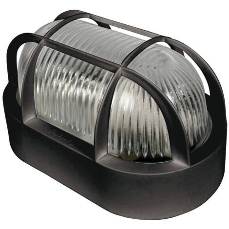 Aplique ovalado exterior DUOLEC E27 60W noir 1 entrada - talla