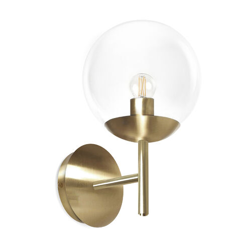 Aplique OXY E27 40W Cristal transparente Oro