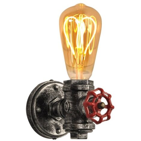 Aplique pared industrial Robinet steampunk E27 dorado