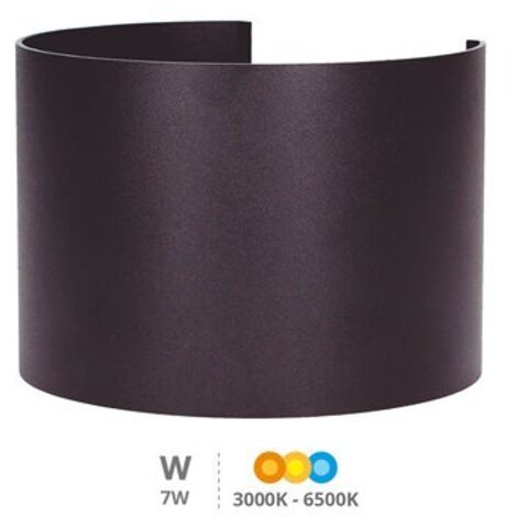 Aplique pared LED Sumbe redondo 7W 3000/4000/6000K Gris antracita