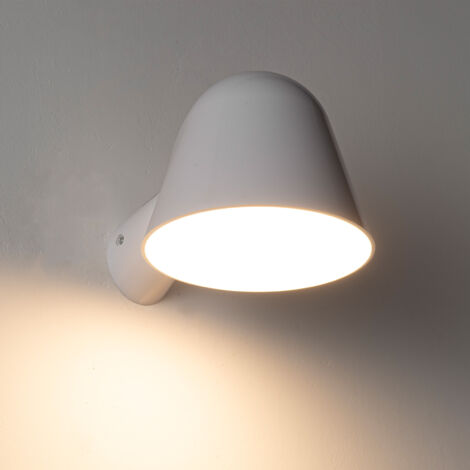 Aplique pared moderno blanco pantalla cónica E14