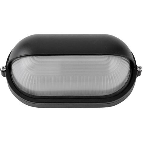 APLIQUE PARED OVAL NEGRO C/PLACA DELANTERA - 40W E27