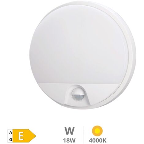 Aplique pared redondo LED Doko con sensor movimiento 15W 4200K Blanco