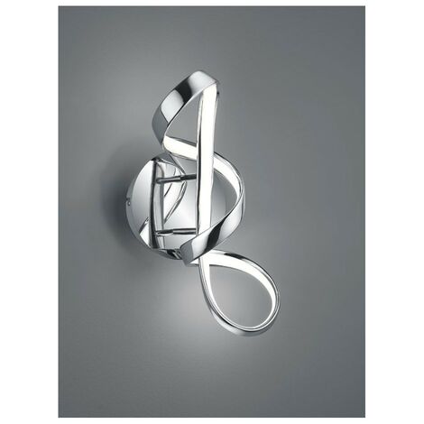 Aplique Perugia Diseño Arco Cromo Led Dimmer 4000k Trio Iluminación