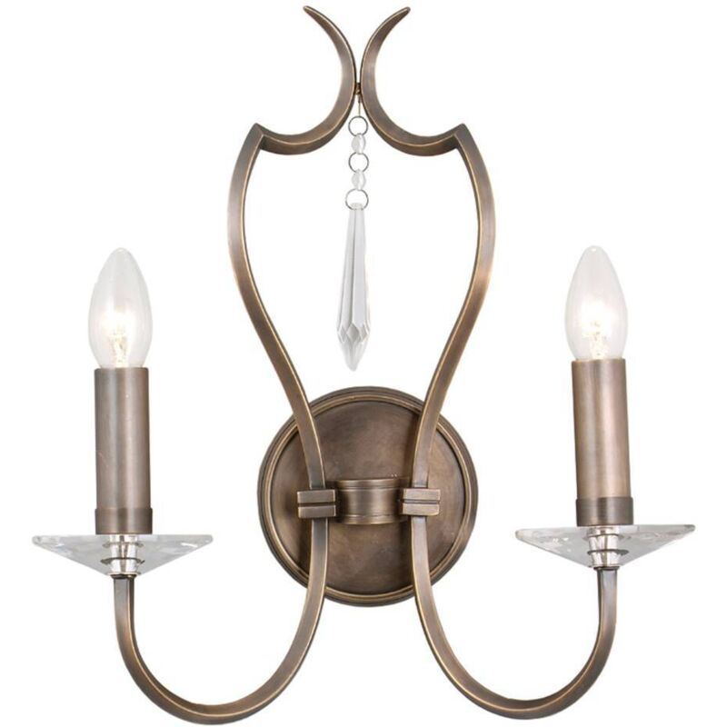 

Elstead Pimlico - Lámpara de pared con vela de 2 luces, bronce oscuro, E14