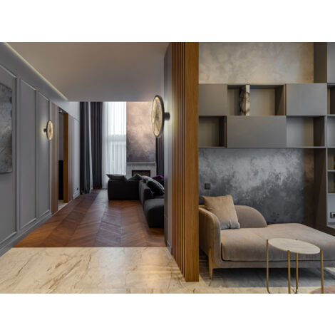 APLIQUE/PLAFÓN STONE LED NEGRO D30