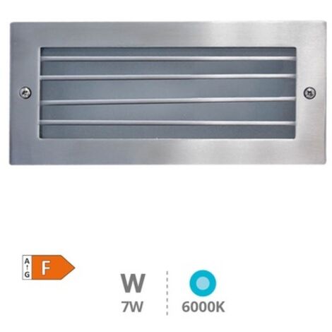 Aplique rectangular empotrable de pared con rejilla LED 5W 6000K-Caja emp